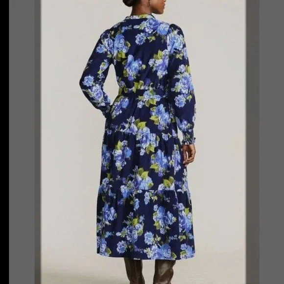 Lands' End Blue and Yellow Floral Dress - Picture 2 of 3